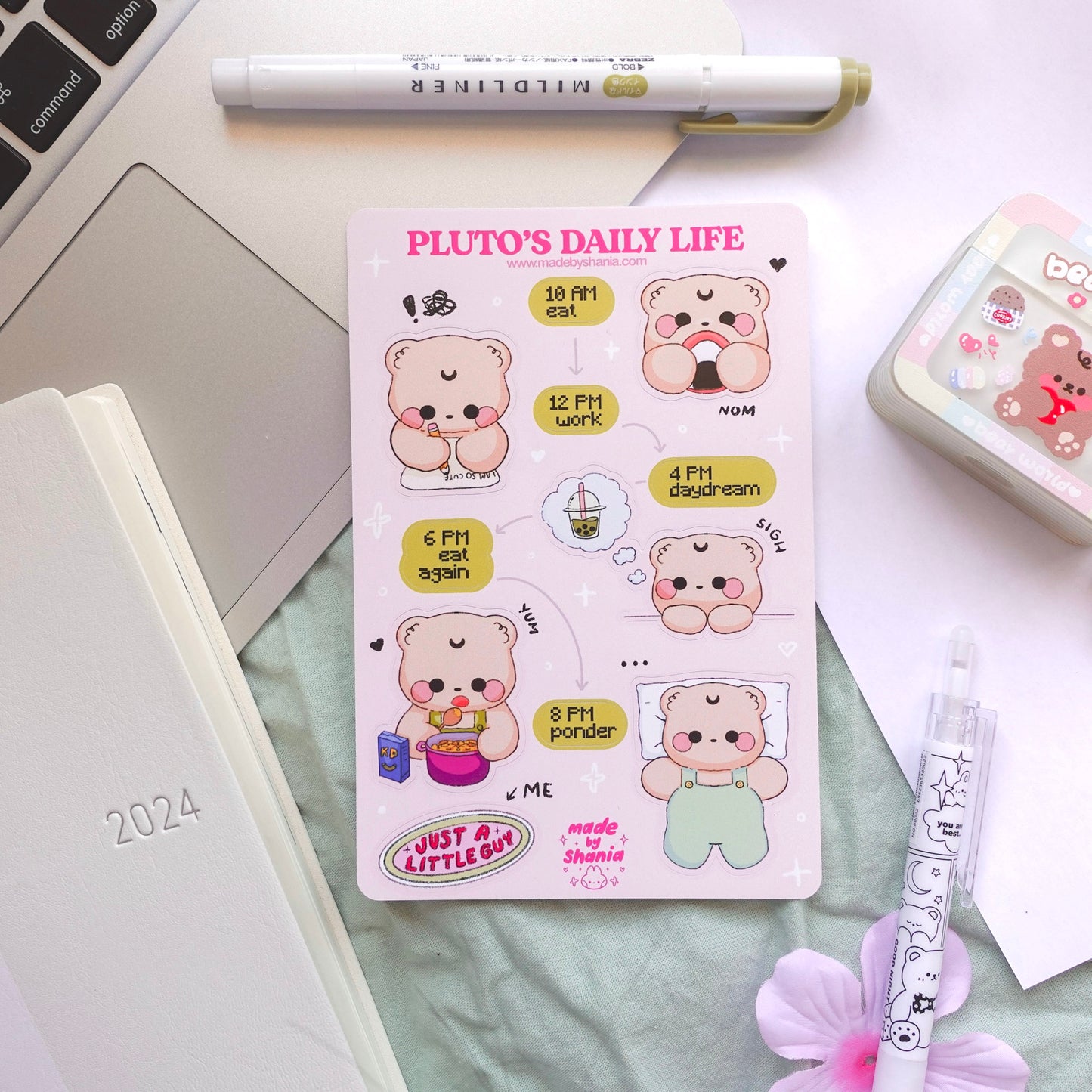 Pluto's Daily Life Vinyl Sticker Sheet