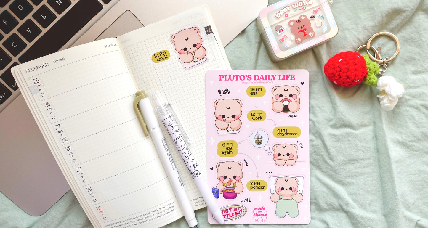 Pluto's Daily Life Vinyl Sticker Sheet