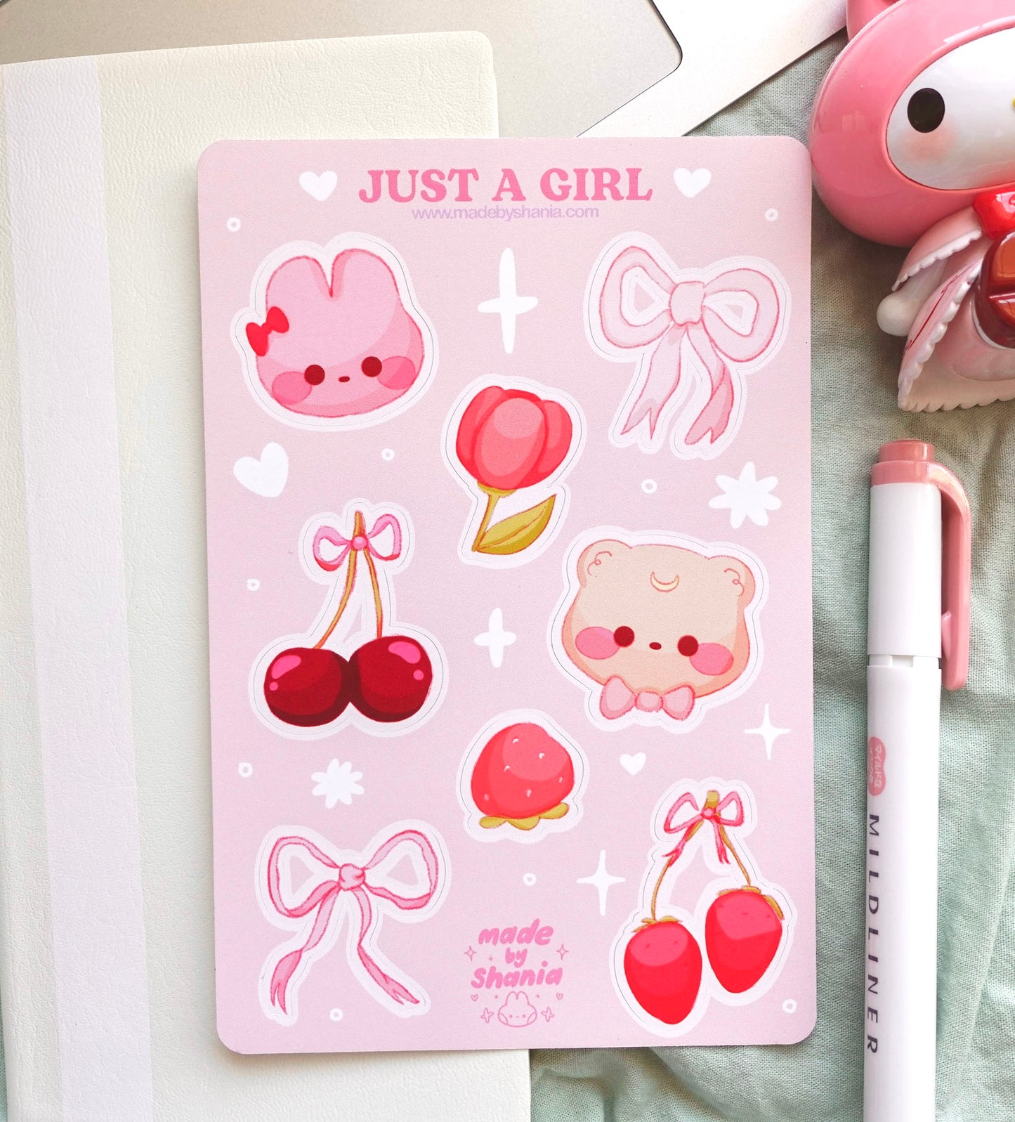 Just a Girl Vinyl Sticker Sheet