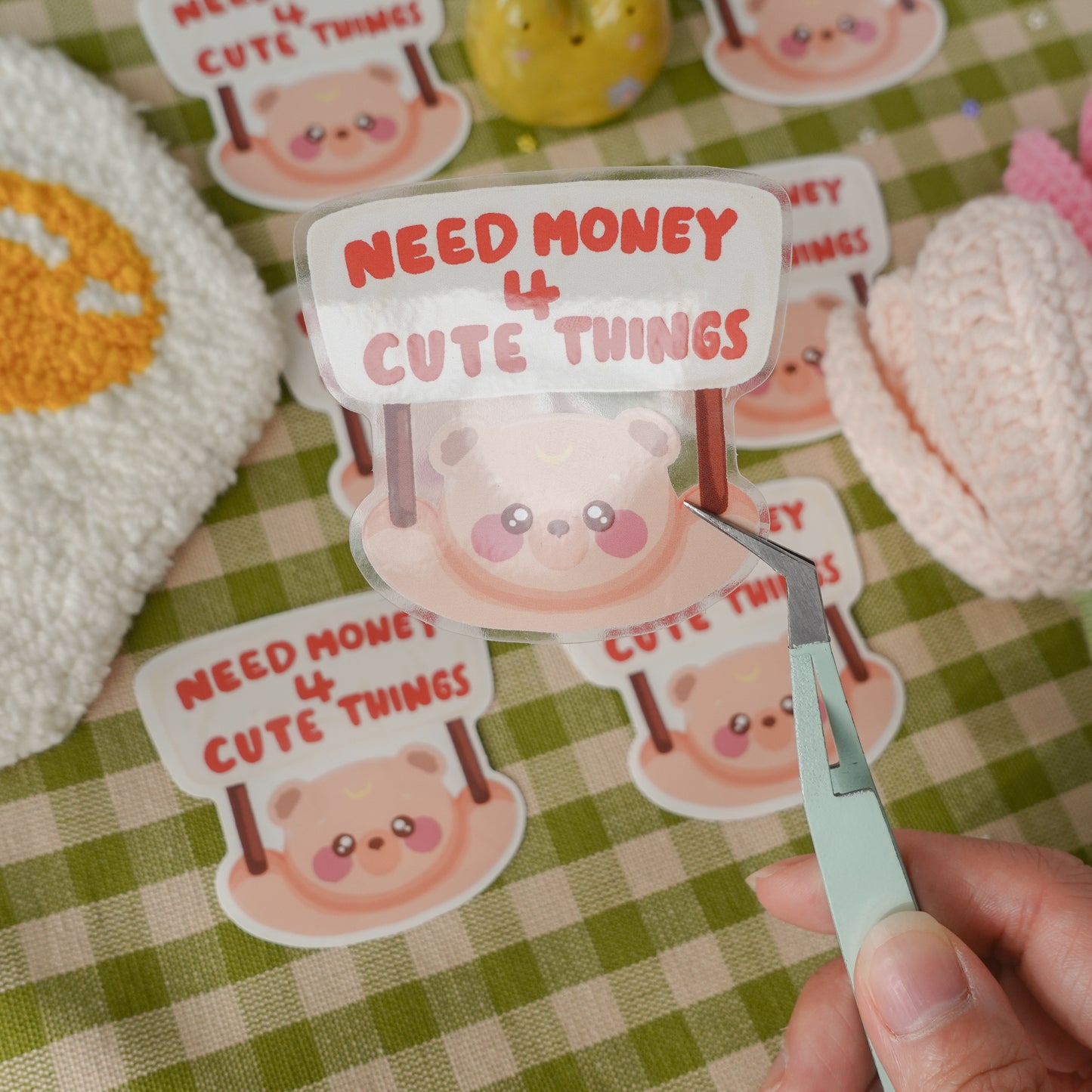 Need Money for Cute Things Clear Sticker