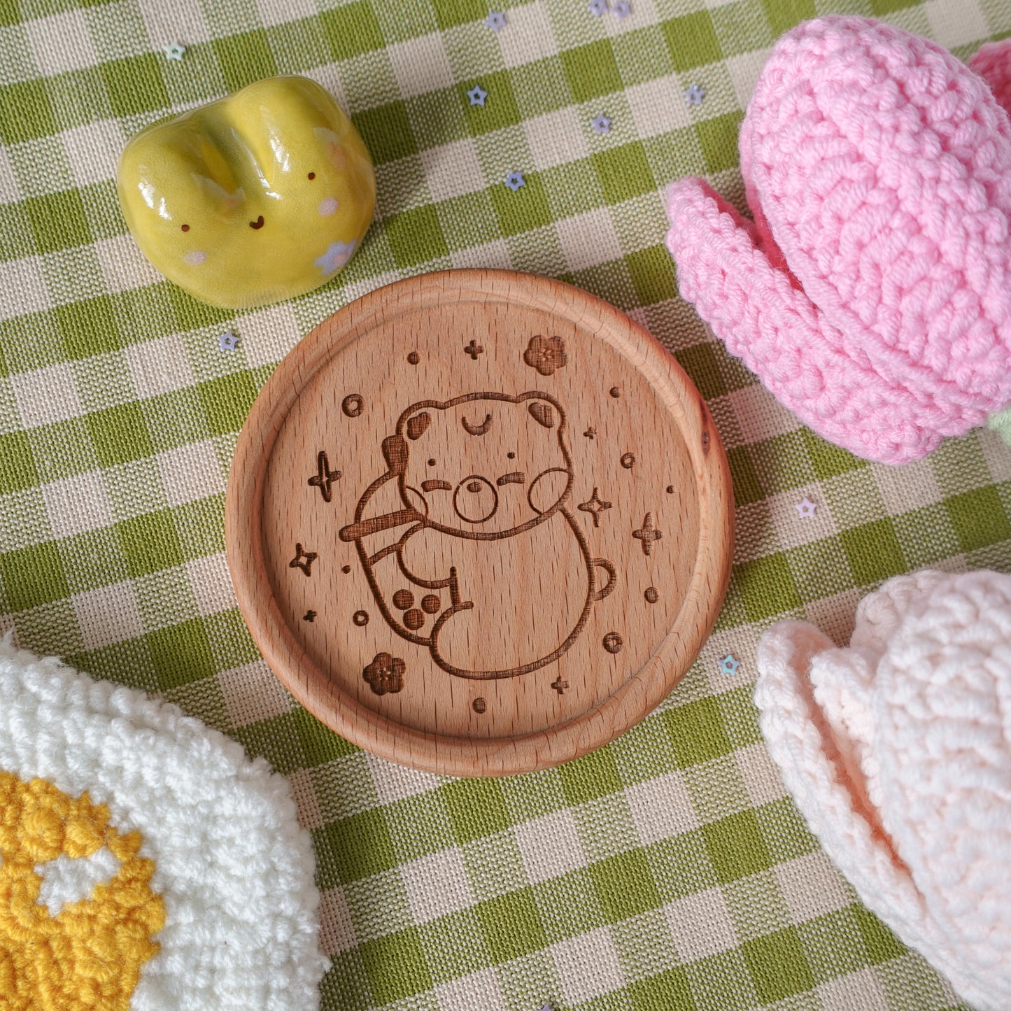 Boba Bear Wooden Coaster