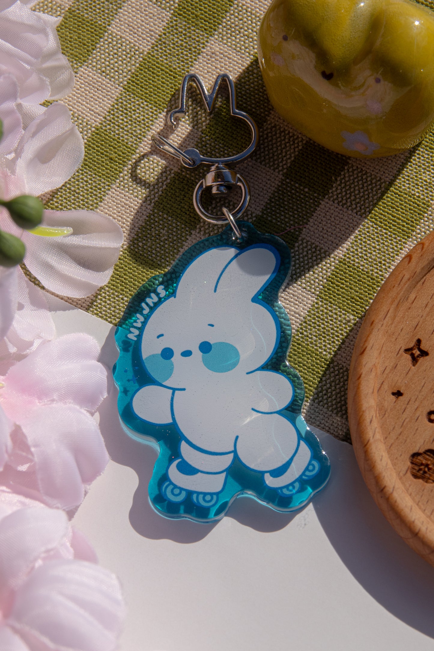 New Jeans Bunny Glitter Keychain
