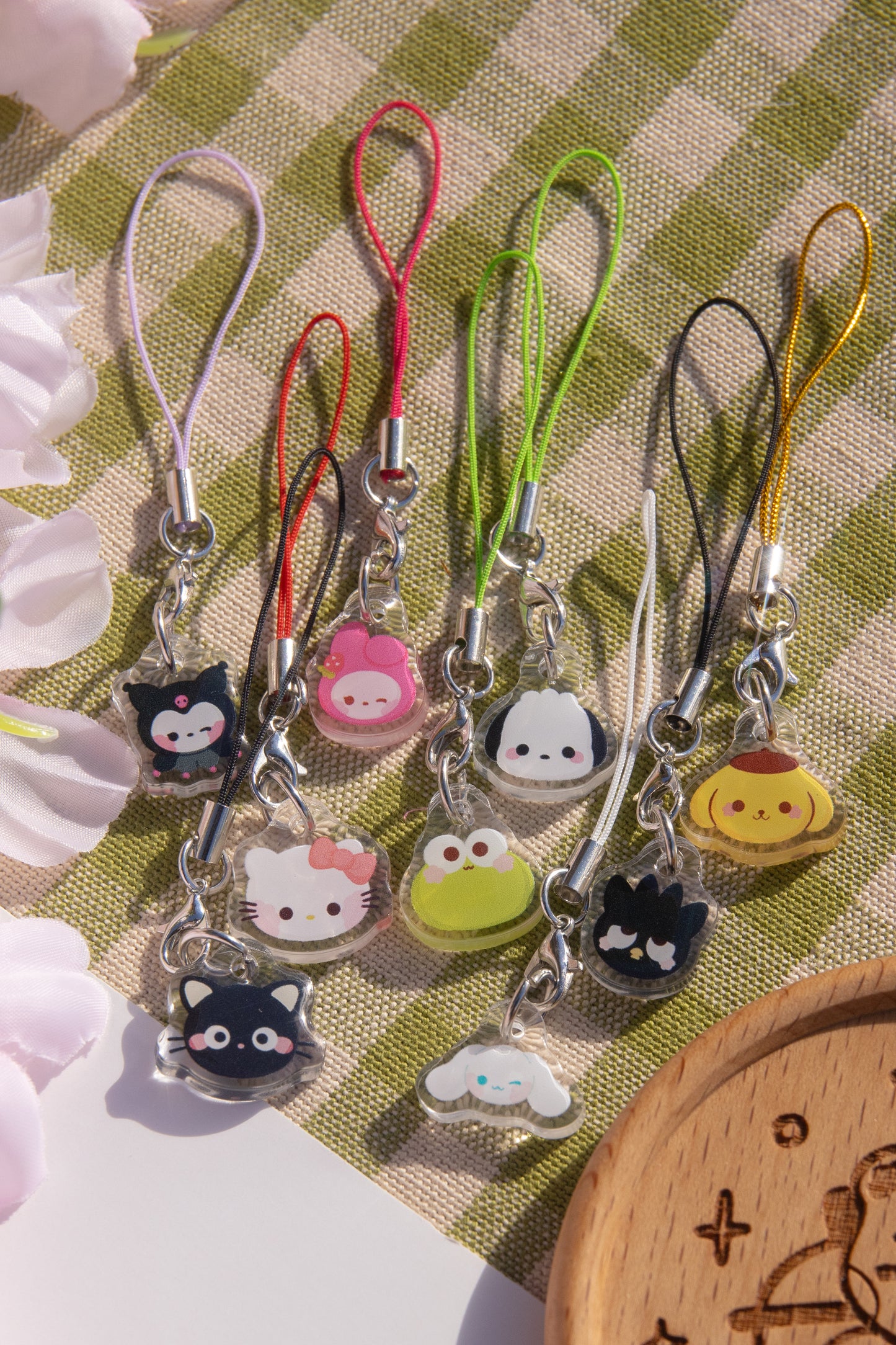 Cute Characters Baby Phone Charm Set
