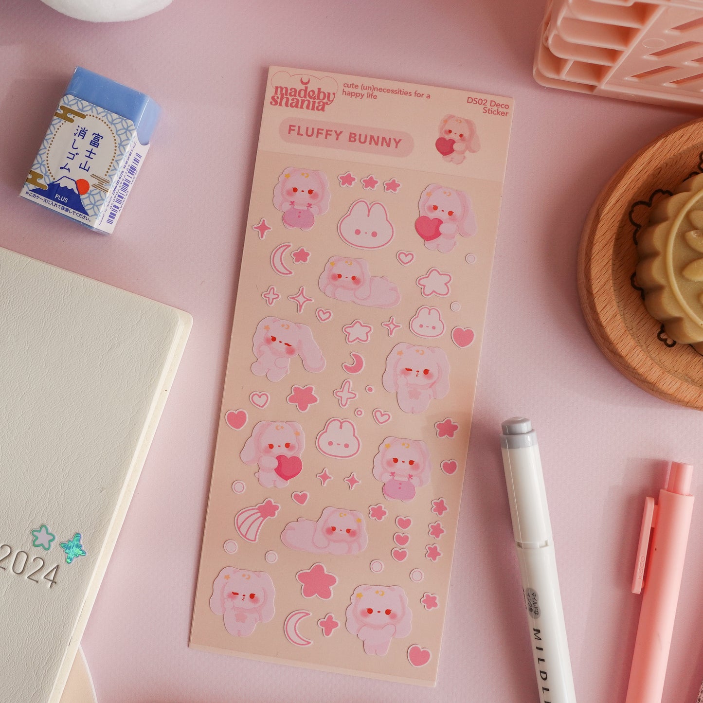 Fluffy Bunny Deco Sticker Sheet
