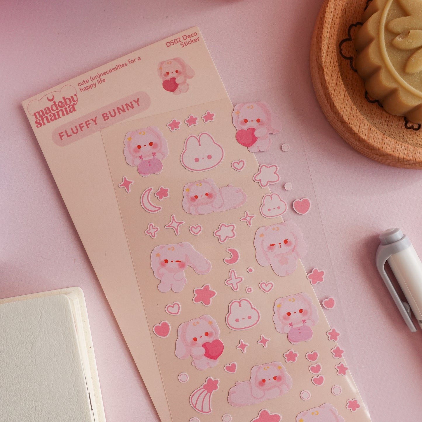 Fluffy Bunny Deco Sticker Sheet