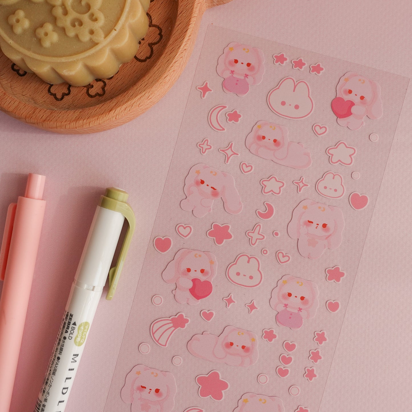 Fluffy Bunny Deco Sticker Sheet