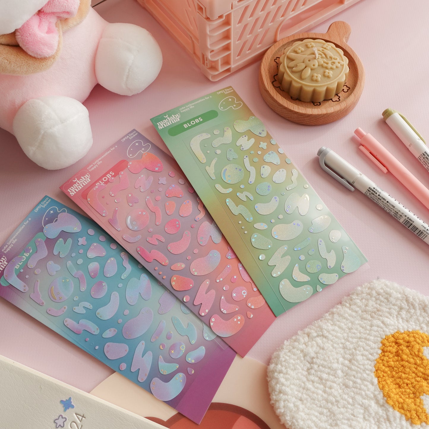 Blobs Pink Version Deco Sticker Sheet