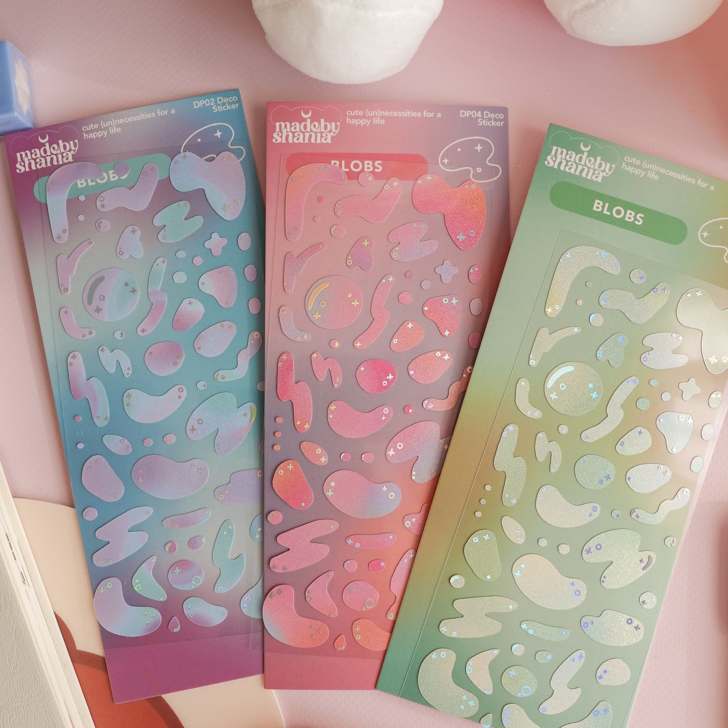 Blobs Pink Version Deco Sticker Sheet