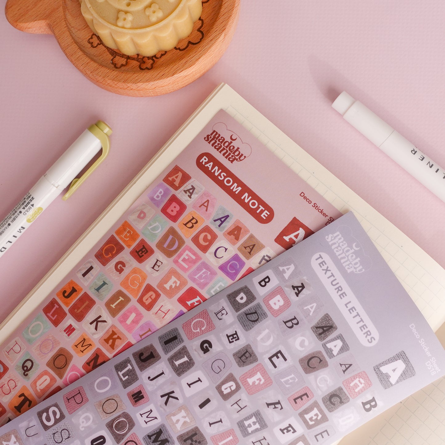 Texture Letters Deco Sticker Sheet