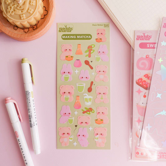 Making Matcha Deco Sticker Sheet