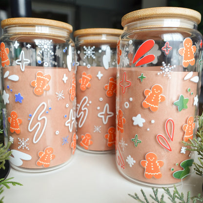 Holiday Gingerbread Clear Glass Tumblers