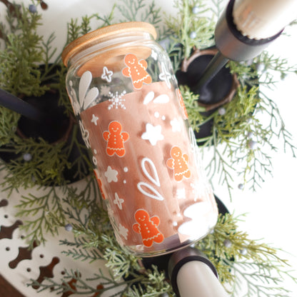 Holiday Gingerbread Clear Glass Tumblers