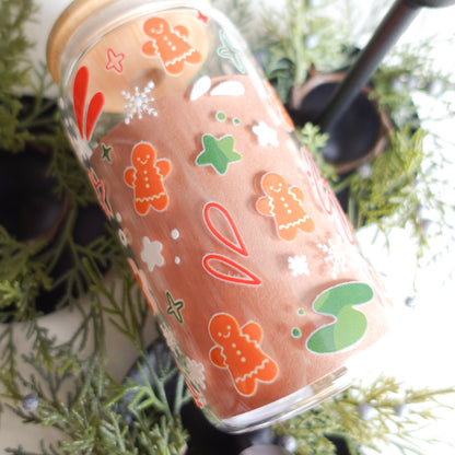 Holiday Gingerbread Clear Glass Tumblers