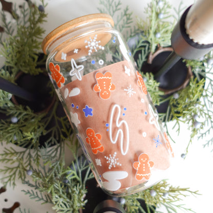 Holiday Gingerbread Clear Glass Tumblers