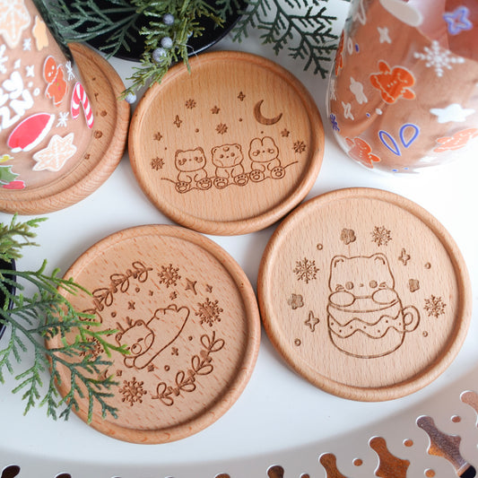 Holiday Wooden Coasters | Limited Edition