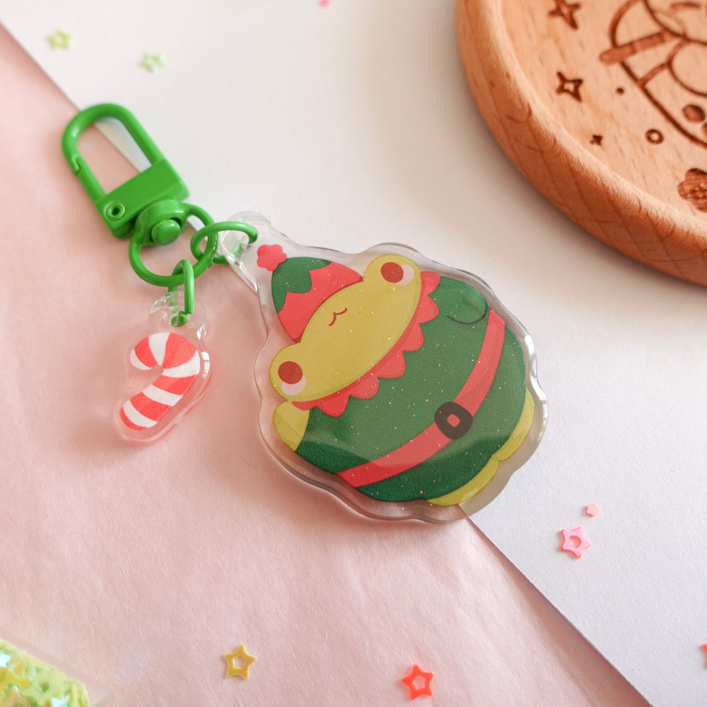 Elf Froggy | Glitter Keychain