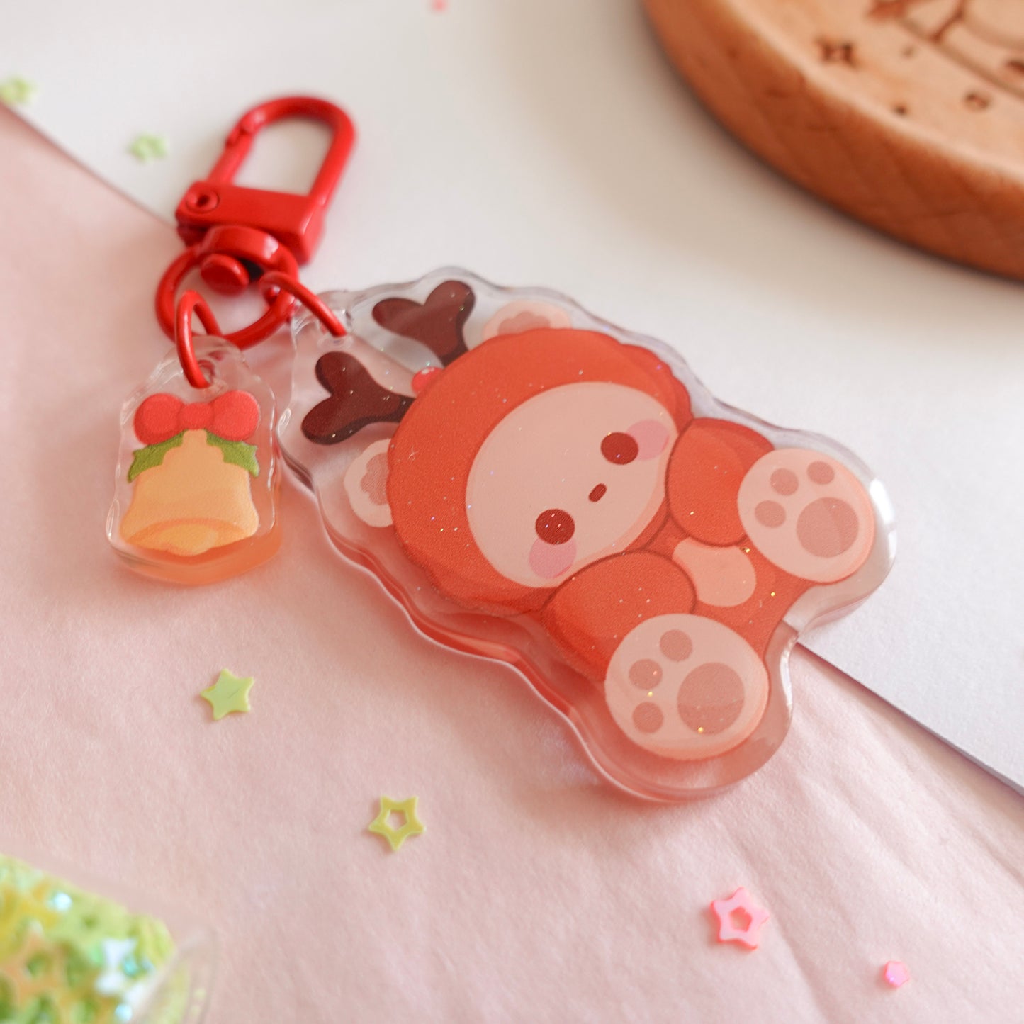 Reindeer Pluto | Glitter Keychain