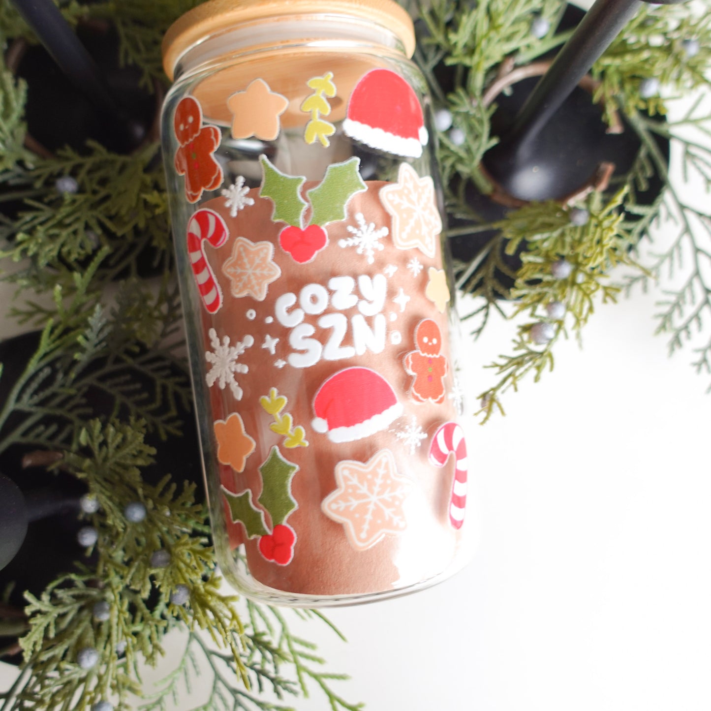 Cozy Season Clear Glass Tumbler