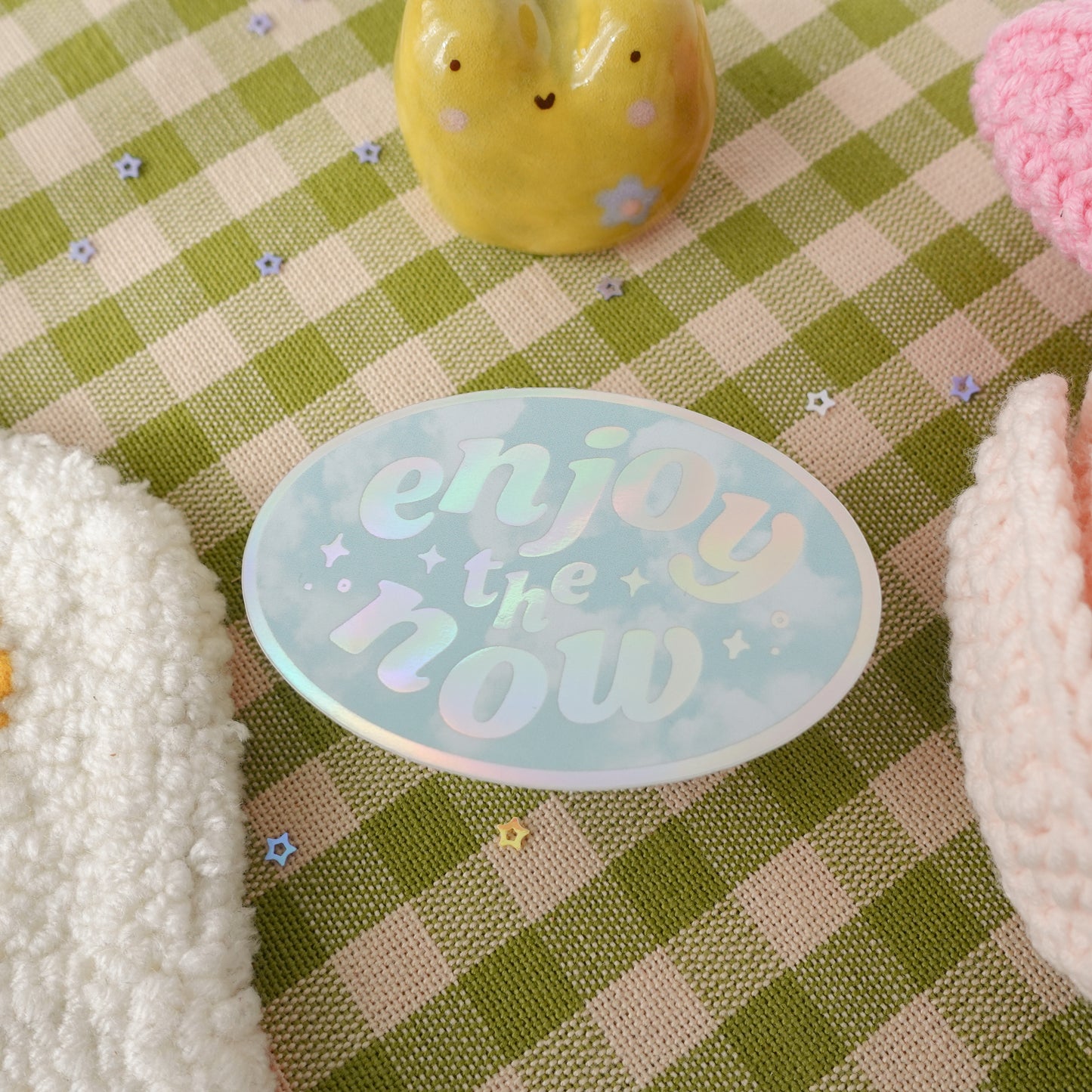 Enjoy the Now Holographic Sticker