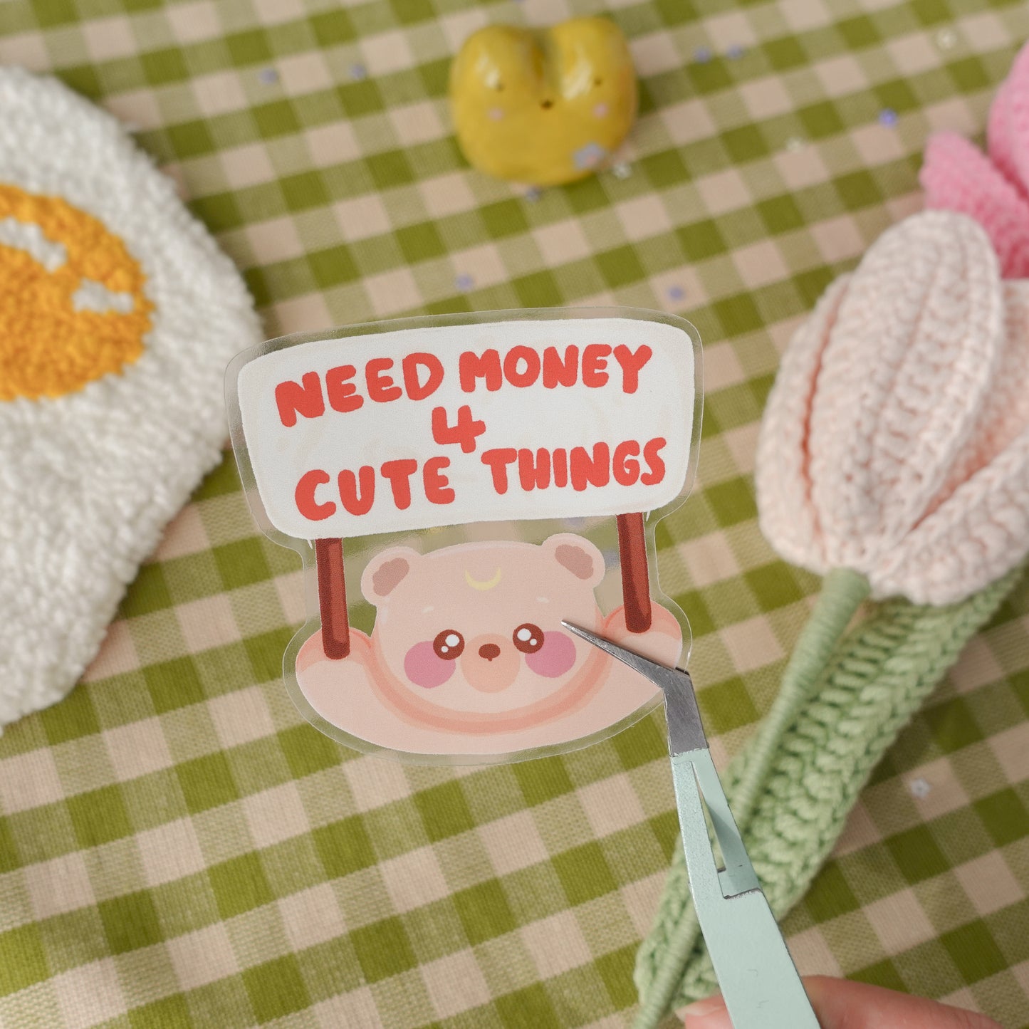 Need Money for Cute Things Clear Sticker