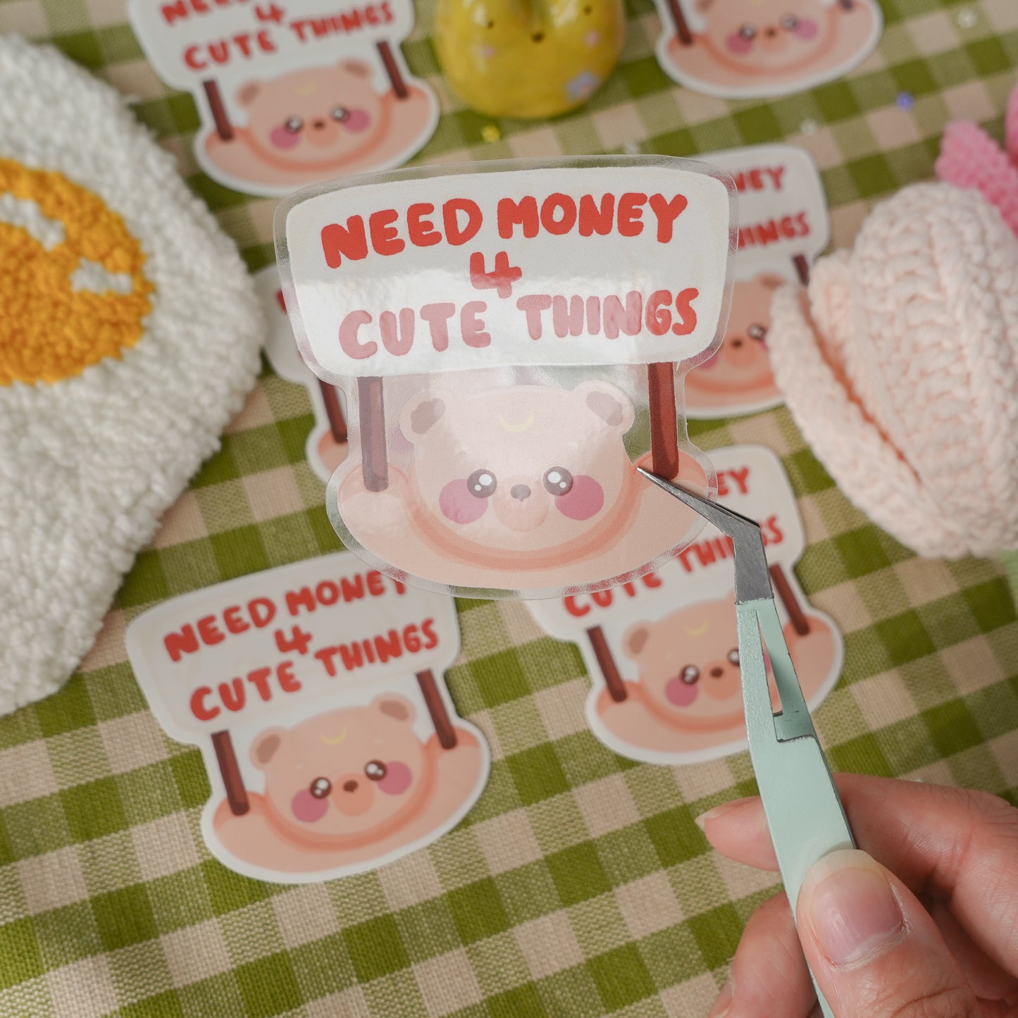 Need Money for Cute Things Clear Sticker