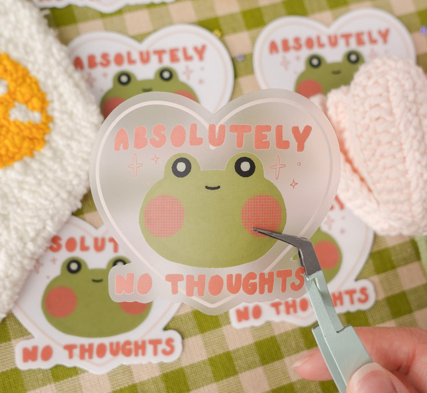 Absolutely No Thoughts Clear Sticker