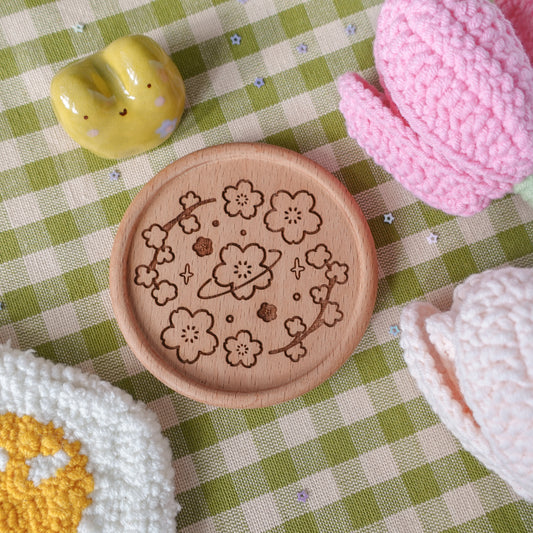 Sakura Orbit Wooden Coaster