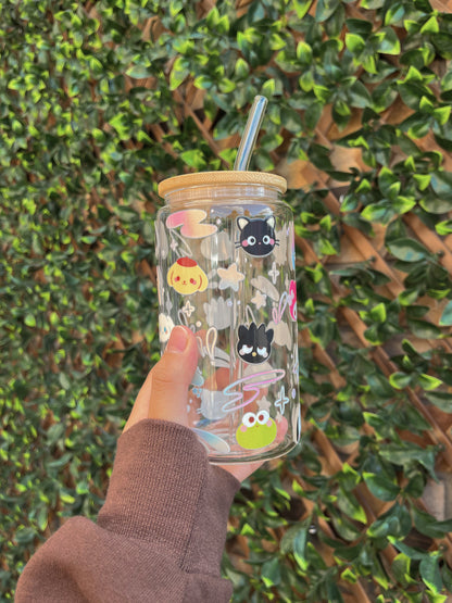 Cute Character Clear Glass Tumbler