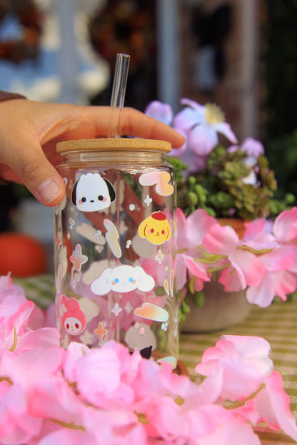 Cute Character Clear Glass Tumbler