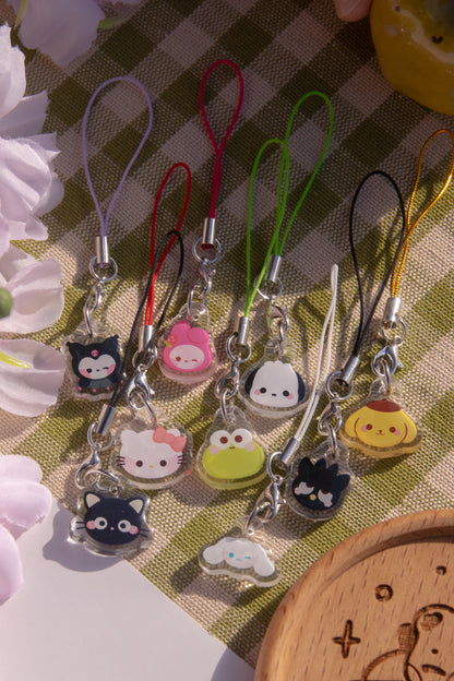 Cute Characters Baby Phone Charm Set