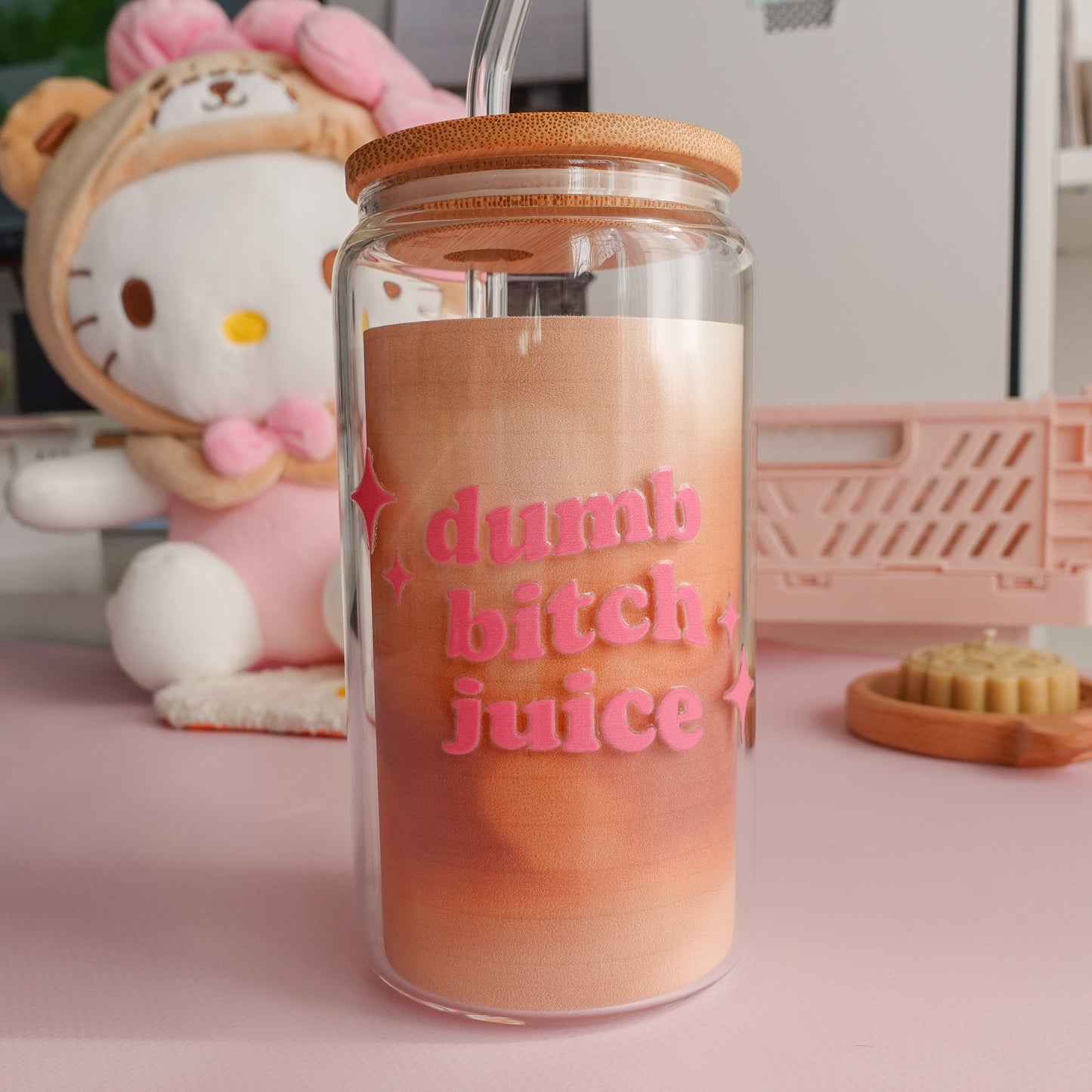 Dumb Bitch Juice Clear Glass Tumbler