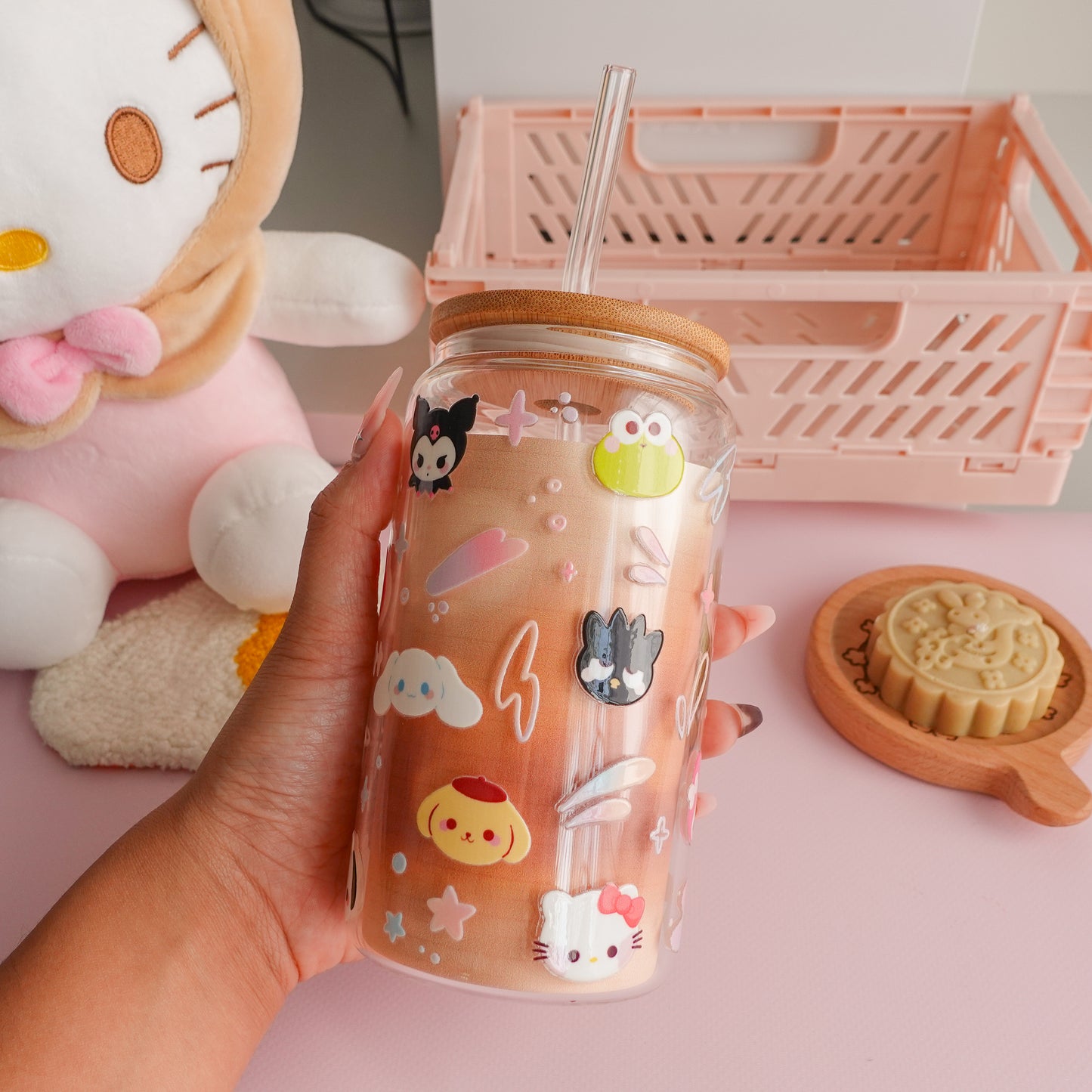 Cute Character Clear Glass Tumbler