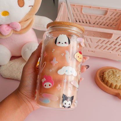 Cute Character Clear Glass Tumbler