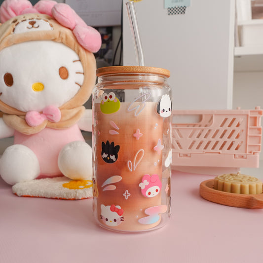 Cute Character Clear Glass Tumbler