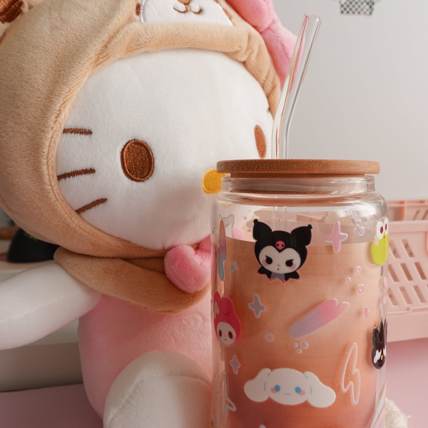 Cute Character Clear Glass Tumbler