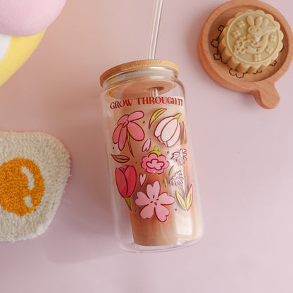 Grow Through It Clear Glass Tumbler