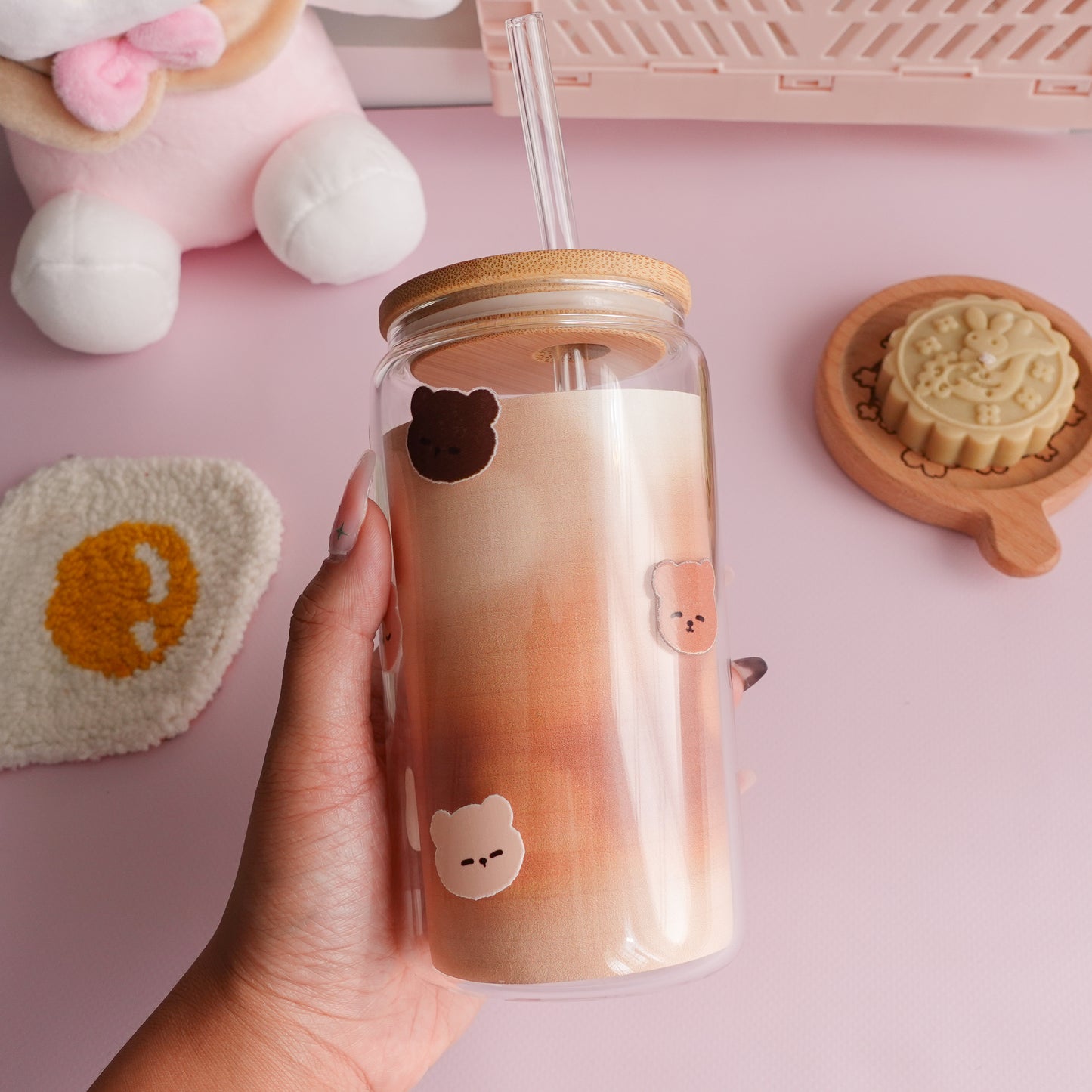 Cozy Bear Clear Glass Tumbler