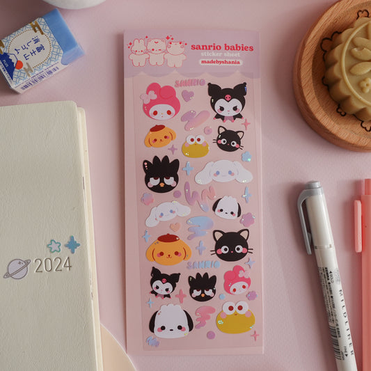 Cute Characters Deco Sticker Sheet