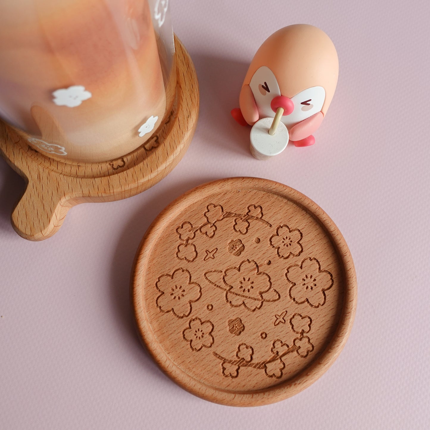 Sakura Orbit Wooden Coaster