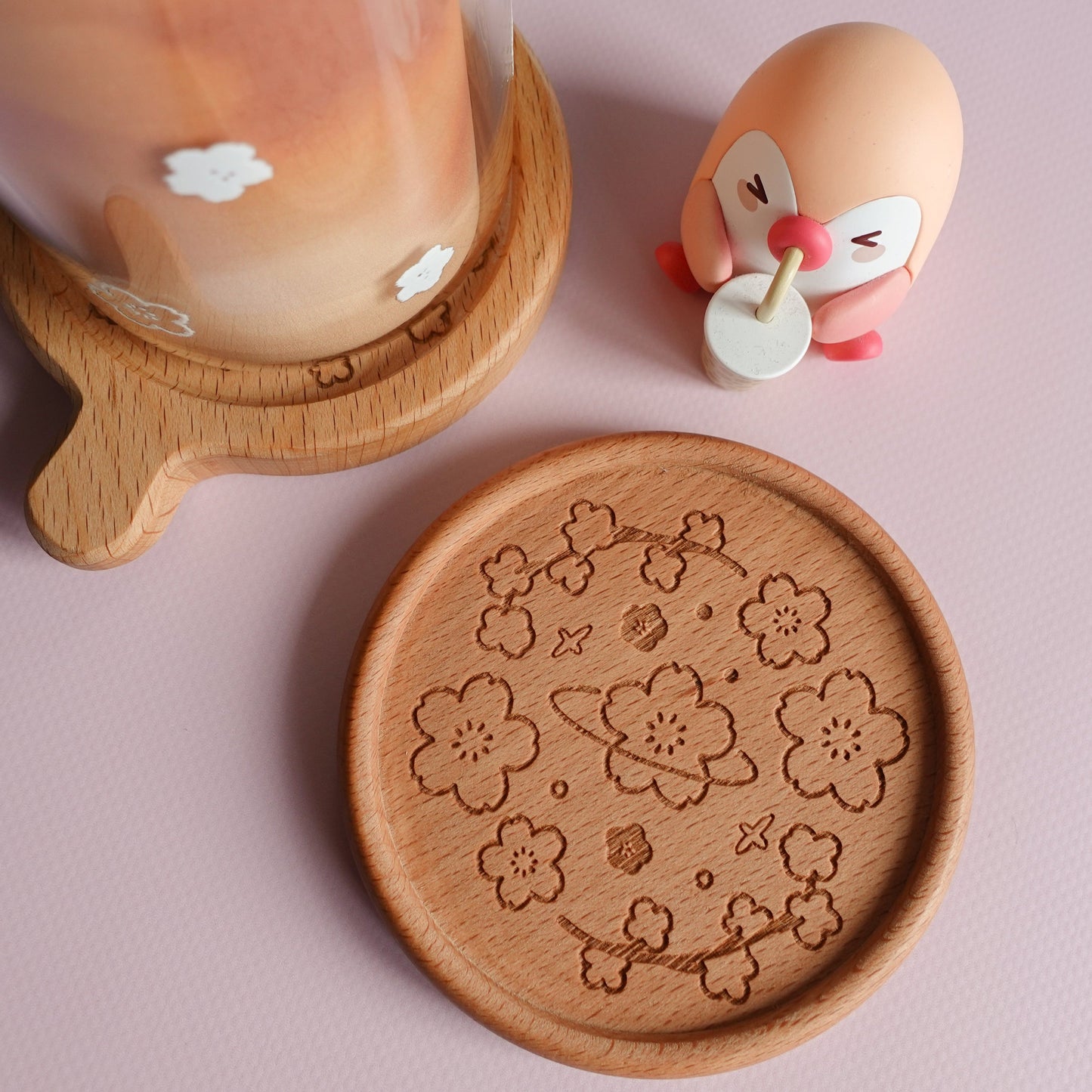 Sakura Orbit Wooden Coaster