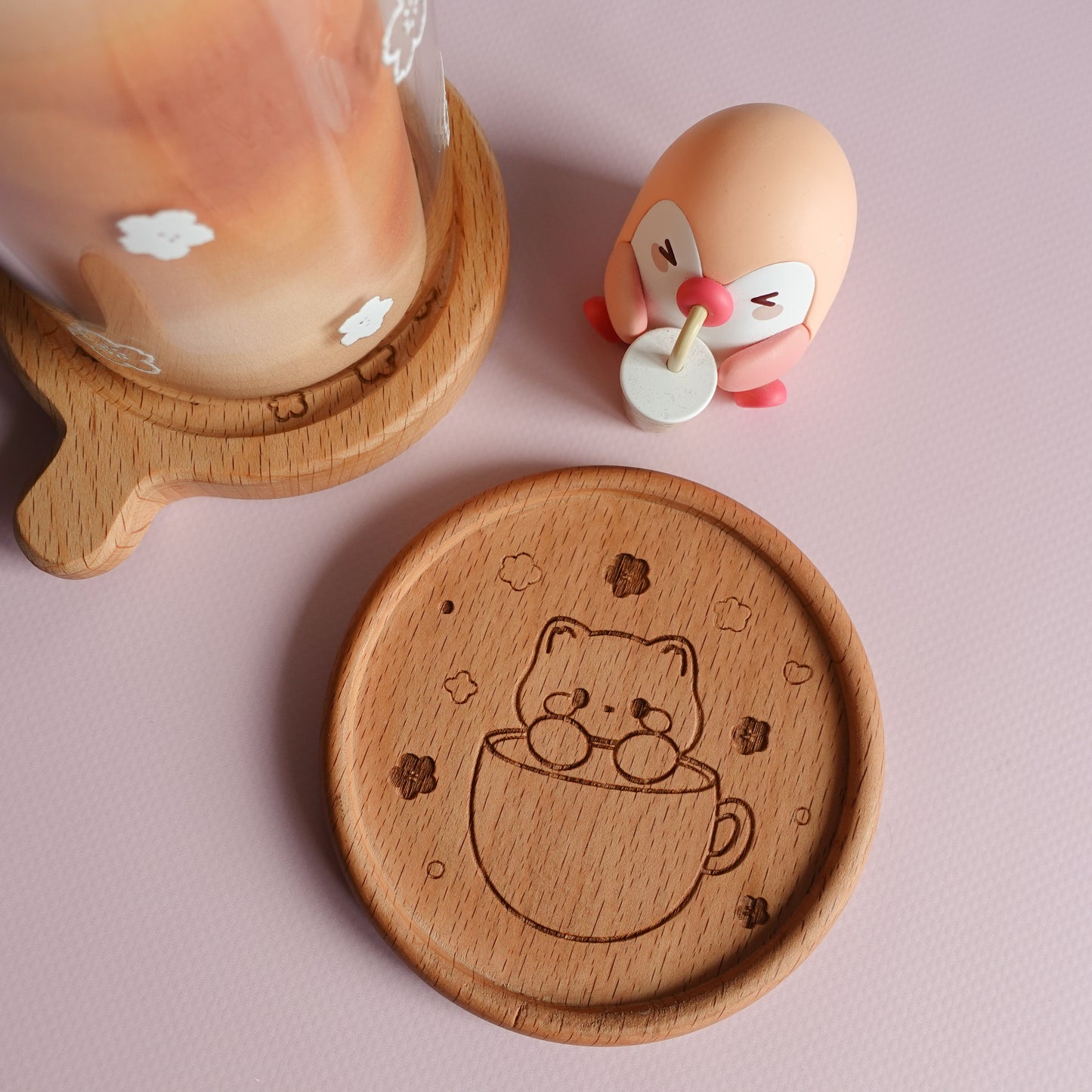 Kitty Wooden Coaster