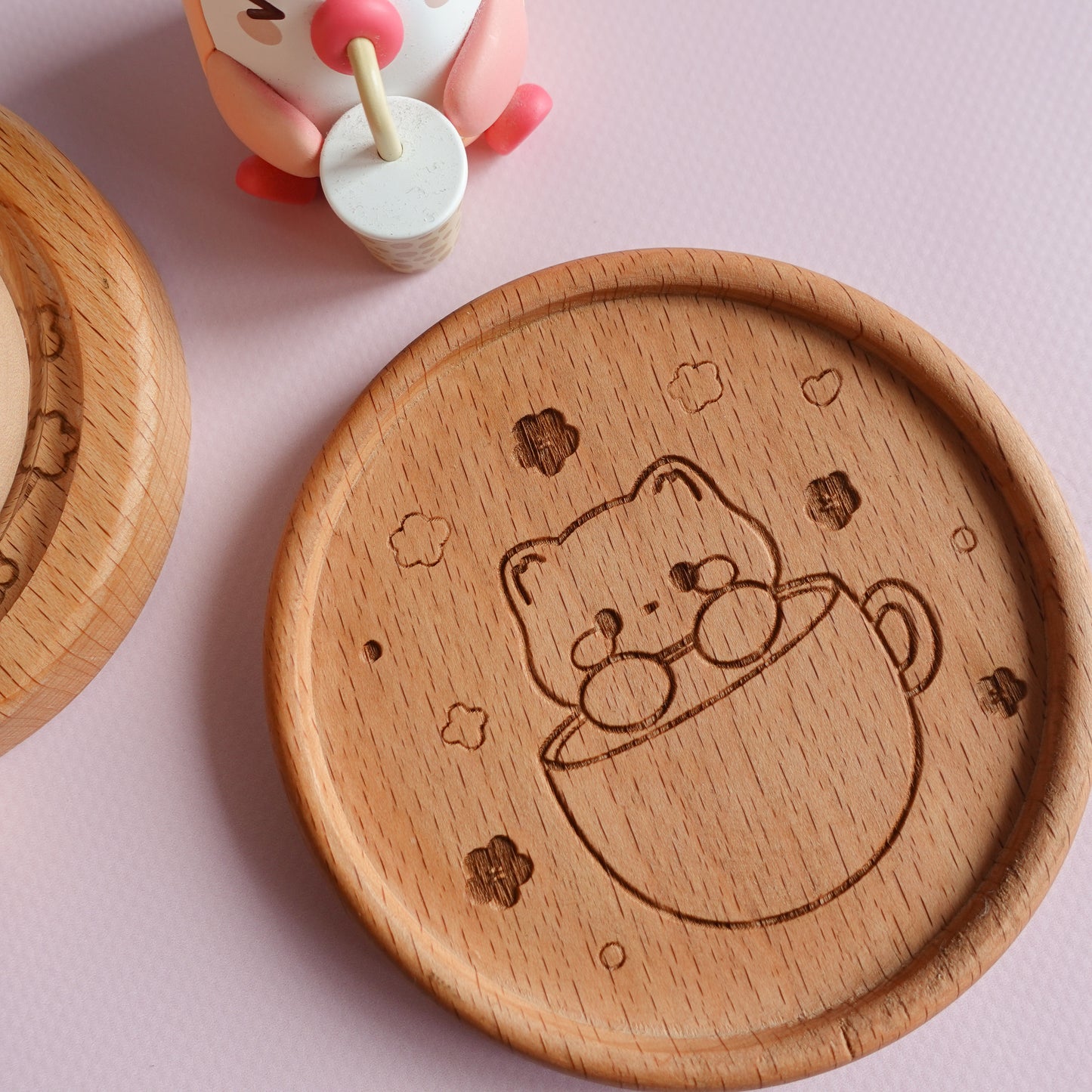 Kitty Wooden Coaster