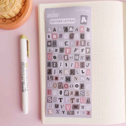 Texture Letters Deco Sticker Sheet