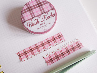 Blush Mocha Plaid Washi Tape