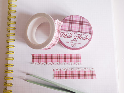 Blush Mocha Plaid Washi Tape