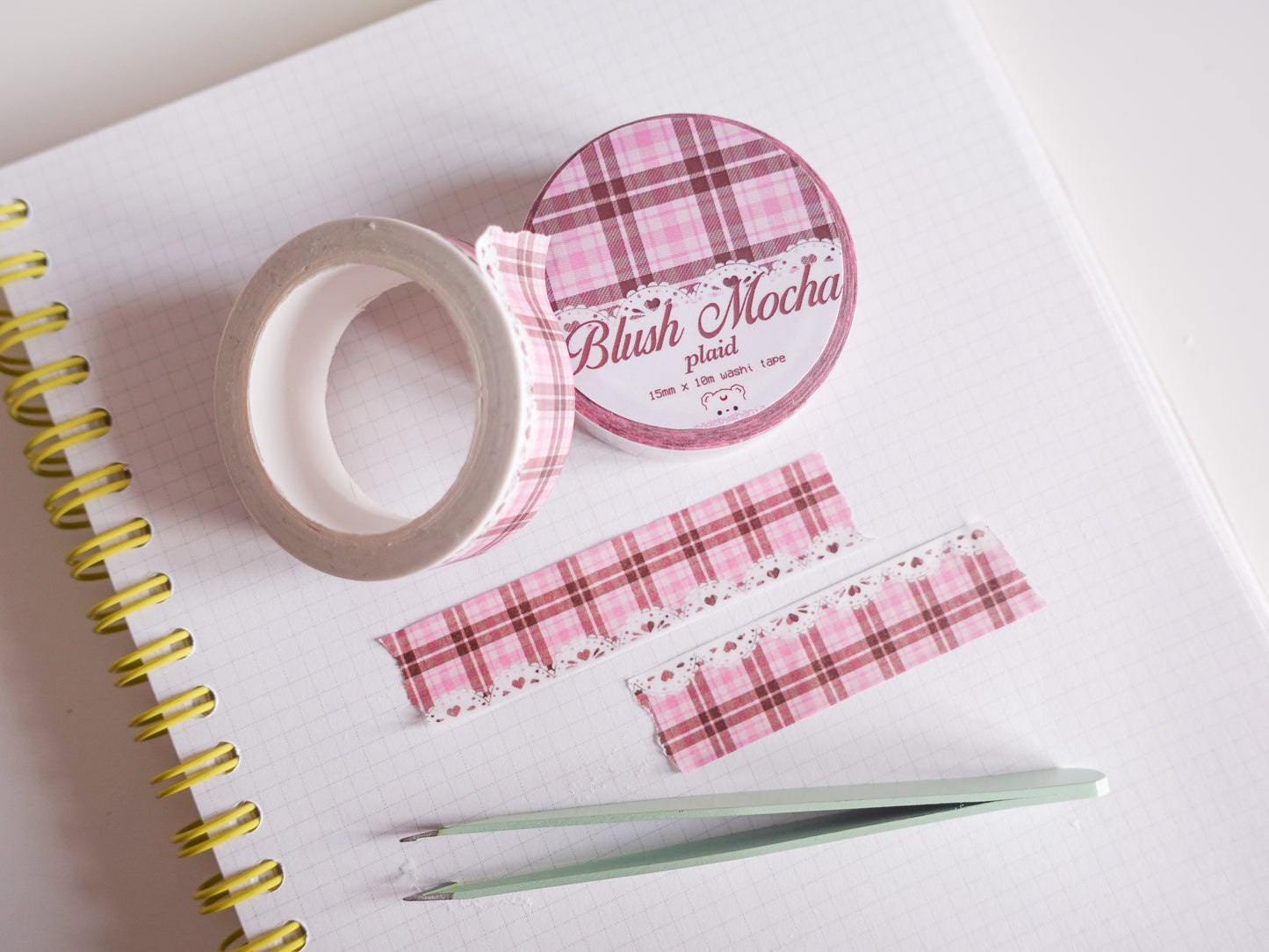 Blush Mocha Plaid Washi Tape
