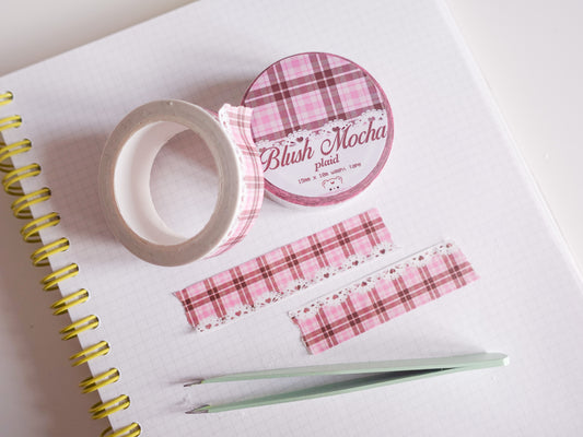 Blush Mocha Plaid Washi Tape