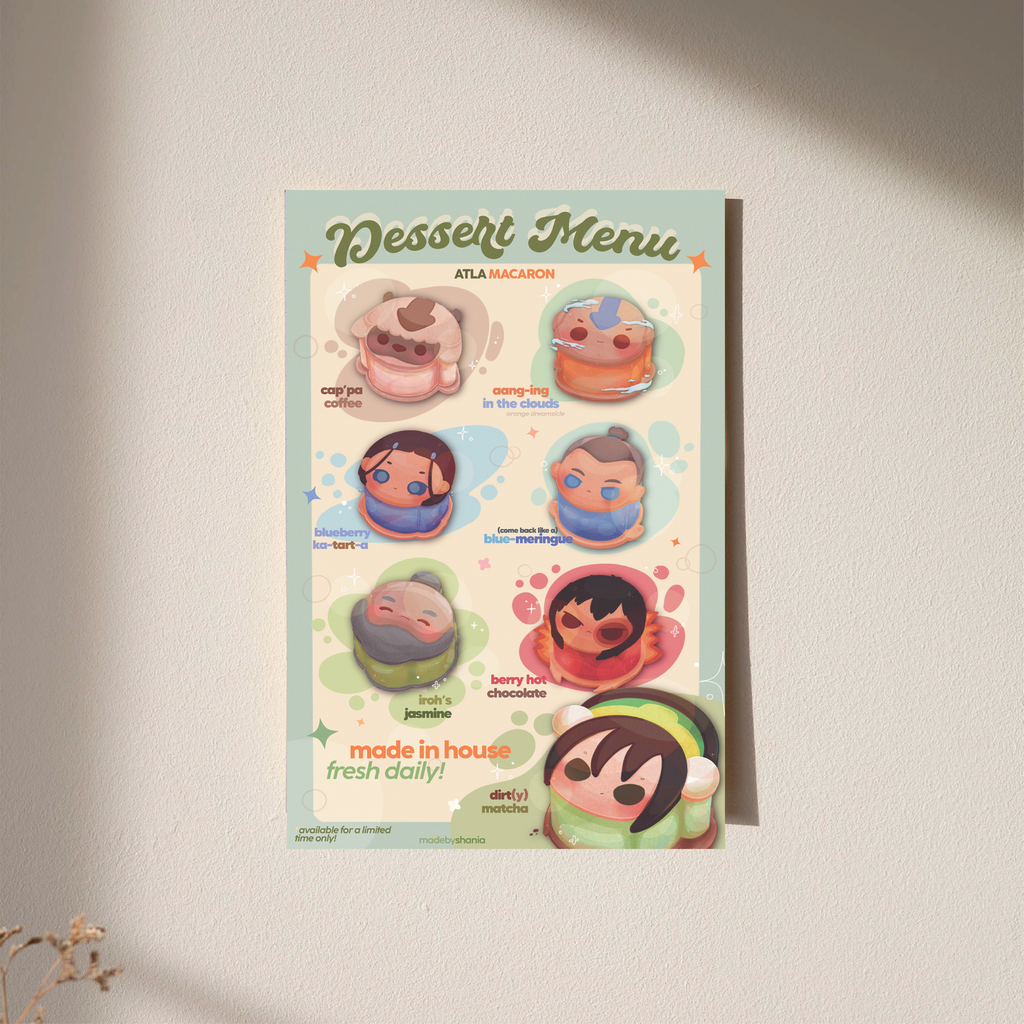 ATLA Friends Dessert Menu Large Poster