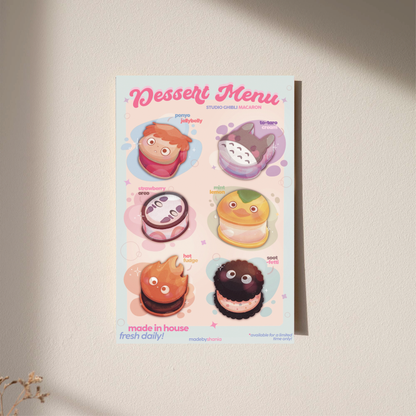 Studio Friends Dessert Menu Large Poster