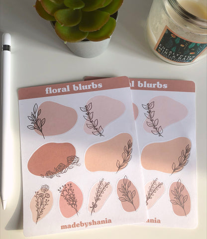 Floral Blurbs Sticker Sheet